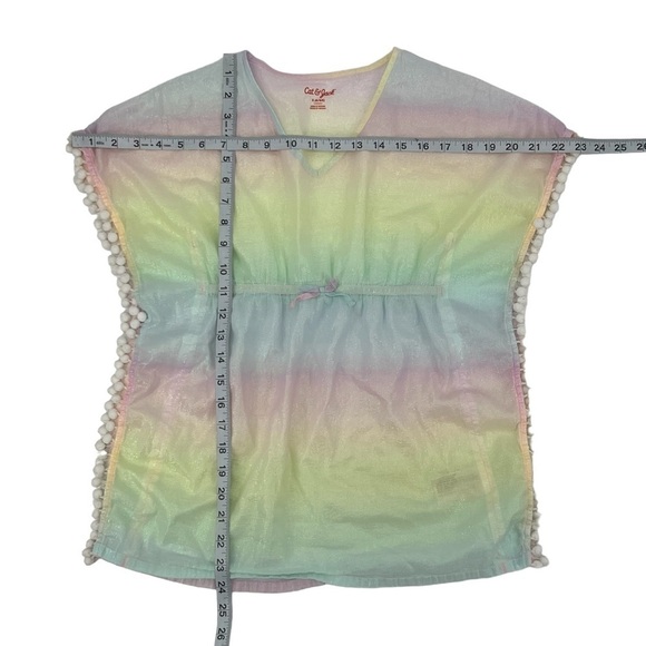 Cat & Jack Pink Blue Yellow Iridescent Ombre Swim Cover Up Size Small Girl’s - Picture 4 of 5